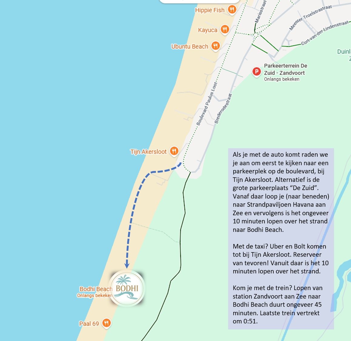 Looproute naar Bodhi Beach